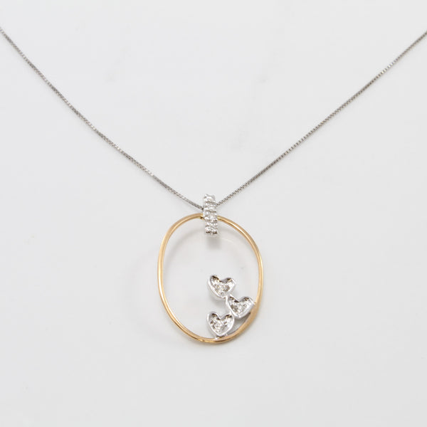 'Giordano Zanon' Oval Diamond Heart Necklace | 0.07ctw | 16
