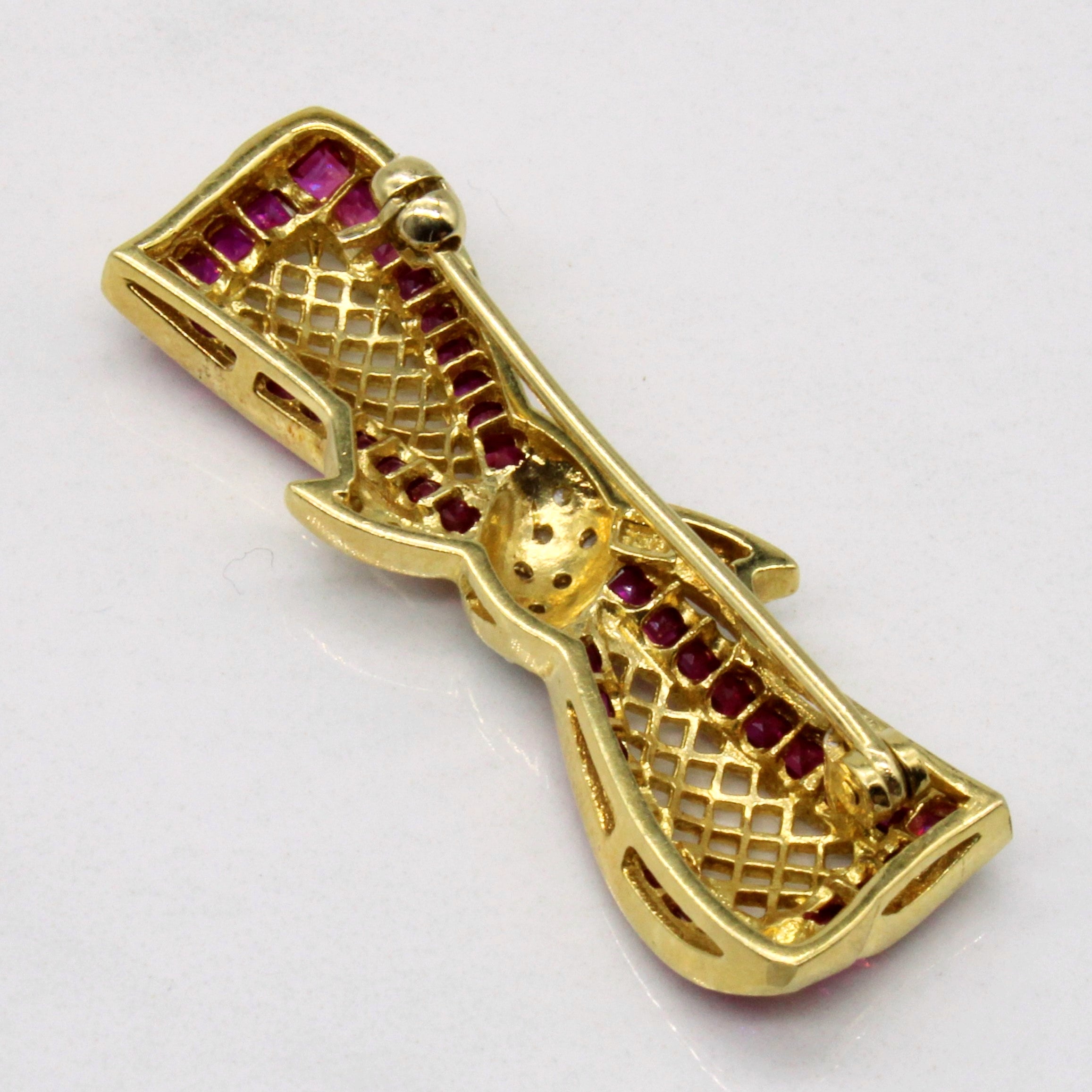 Ruby & Diamond Bow Brooch | 1.70ctw, 0.08ctw |
