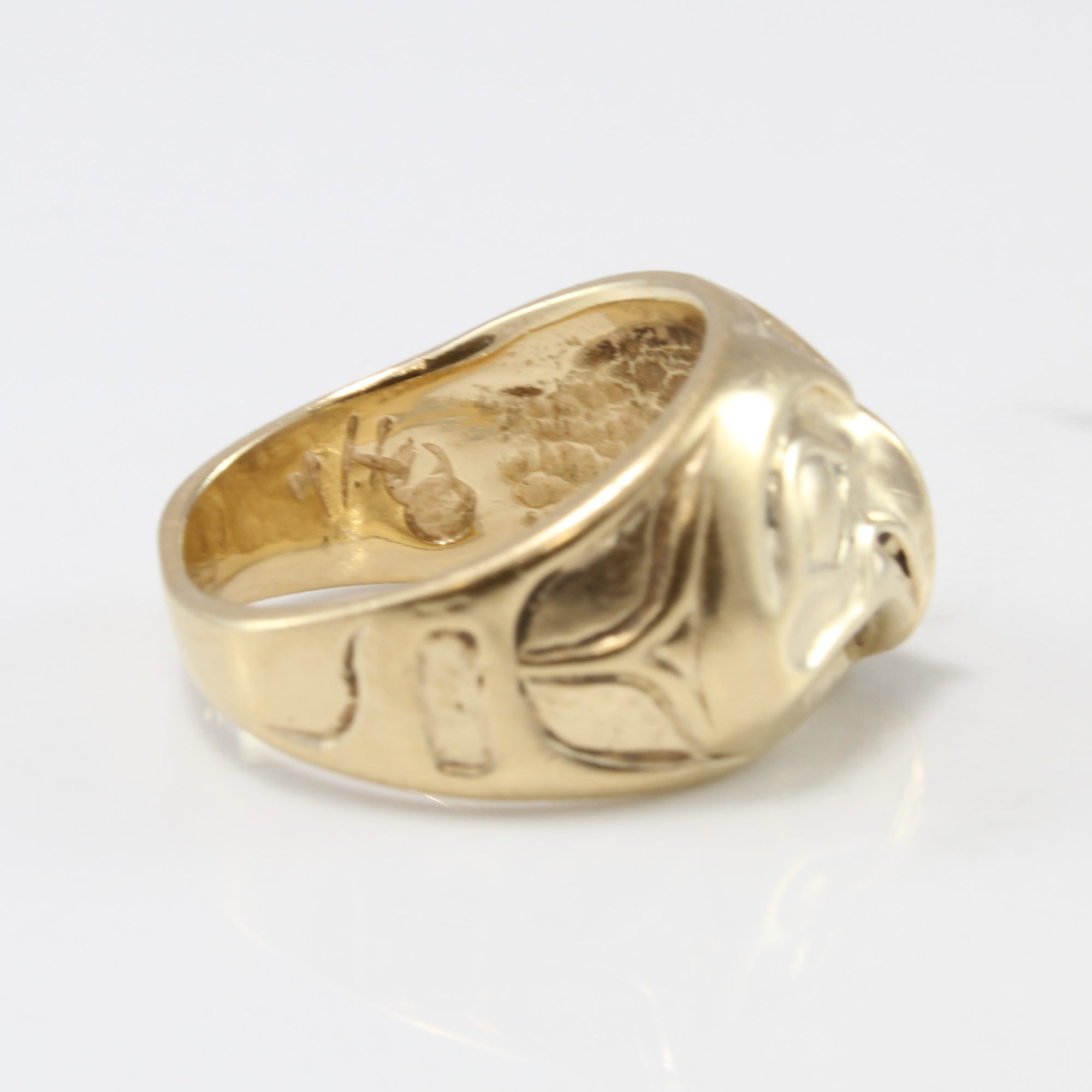 Indigenous Owl Art Gold Ring | SZ 9 |