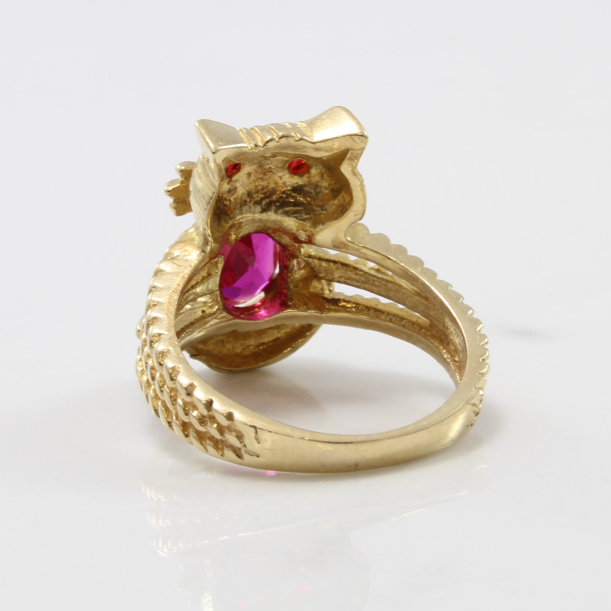 Synthetic Ruby Cat Ring | 0.70ctw | SZ 5 |