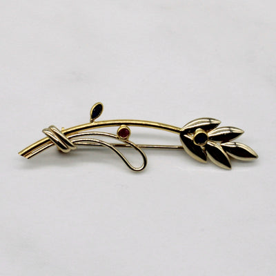 Sapphire & Ruby Brooch | 0.09ctw, 0.04ct |