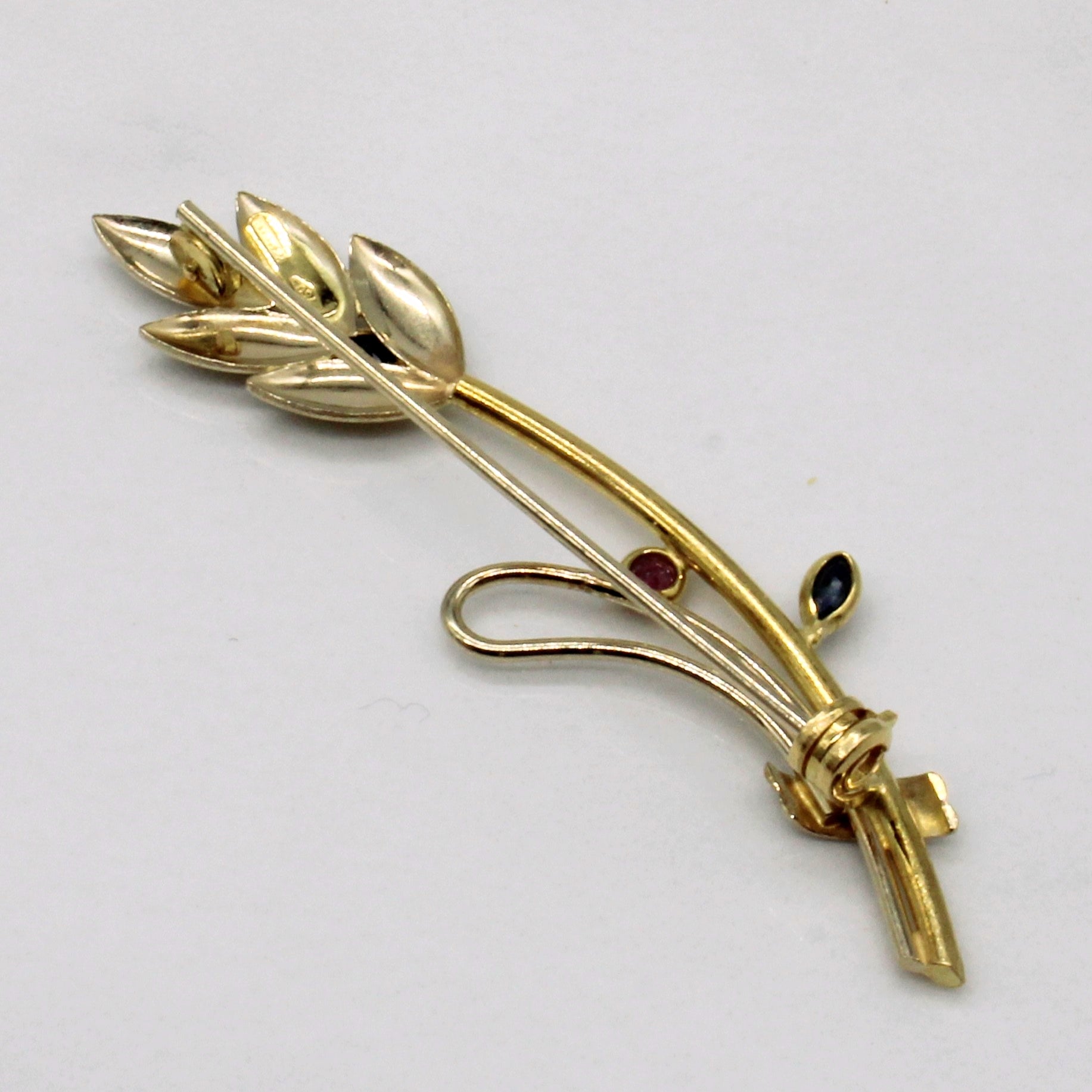 Sapphire & Ruby Brooch | 0.09ctw, 0.04ct |