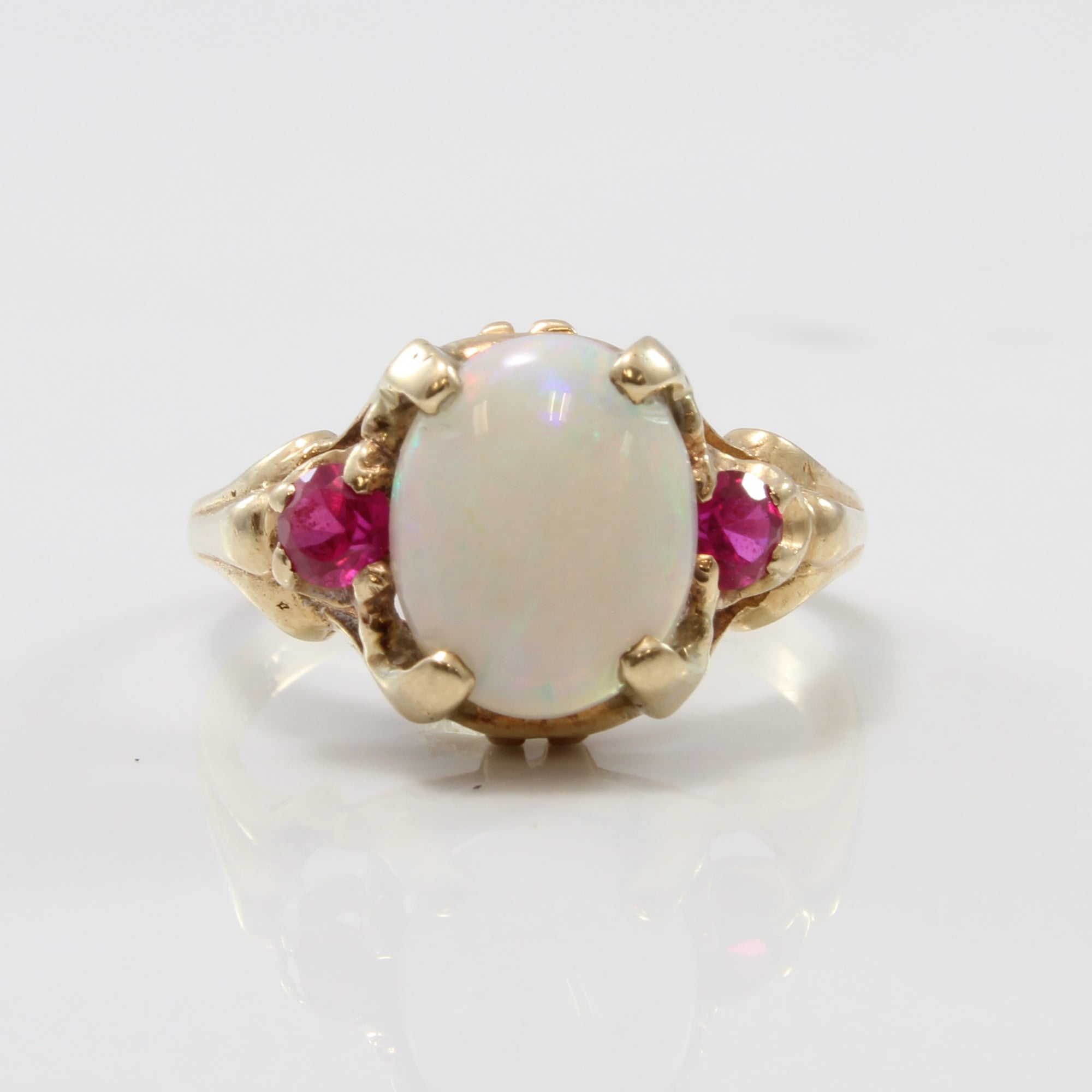 Opal & Ruby Ring | 0.30ctw, 1.15ct | SZ 6 |