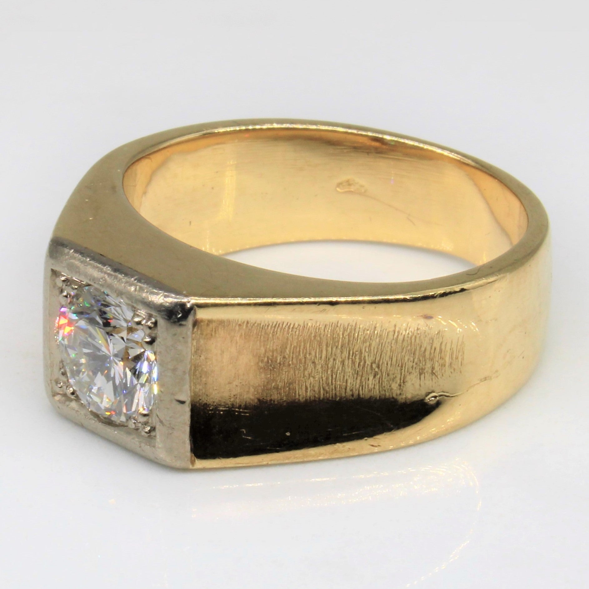 Solitaire Diamond Wide Ring | 0.90ctw | SZ 7 |
