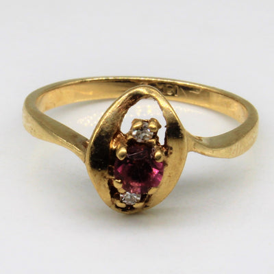 Pink Tourmaline & Diamond Bypass Ring | 0.20ct, 0.02ctw | SZ 6 |