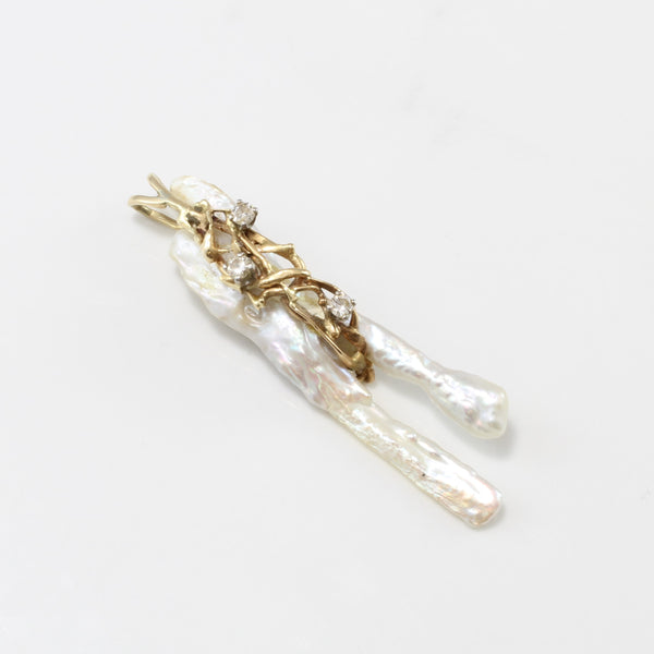 Baroque Pearl & Diamond Pendant | 0.24ctw |