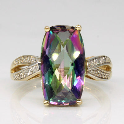 Mystic Topaz & Diamond Cocktail Ring | 4.10ct, 0.02ctw | SZ 6 |