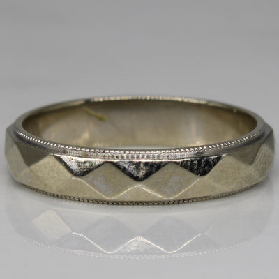 White Gold Faceted Band | SZ 6.5 |