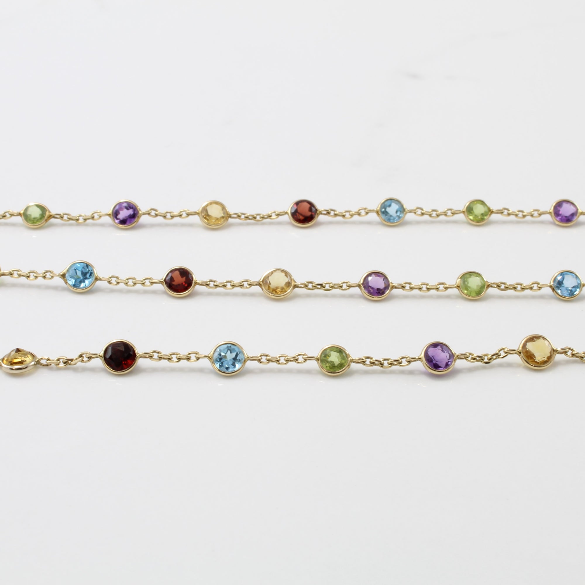 Rainbow Multi Gemstone Necklace | 6.50ctw | 18