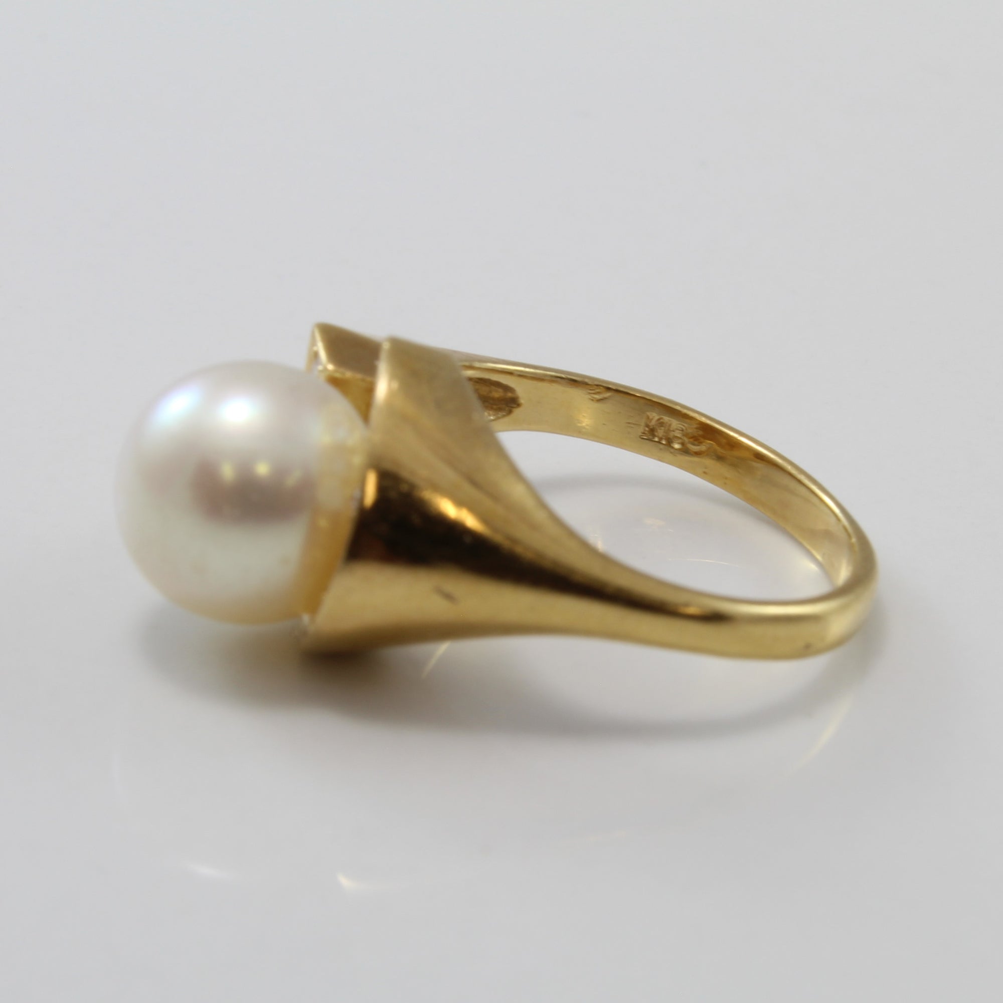 Bypass Pearl & Diamond Ring | 4.65ct, 0.06ctw | SZ 4.75 |