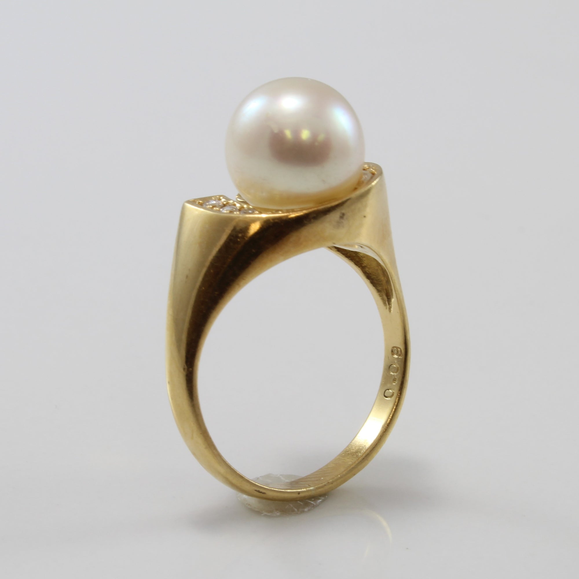 Bypass Pearl & Diamond Ring | 4.65ct, 0.06ctw | SZ 4.75 |