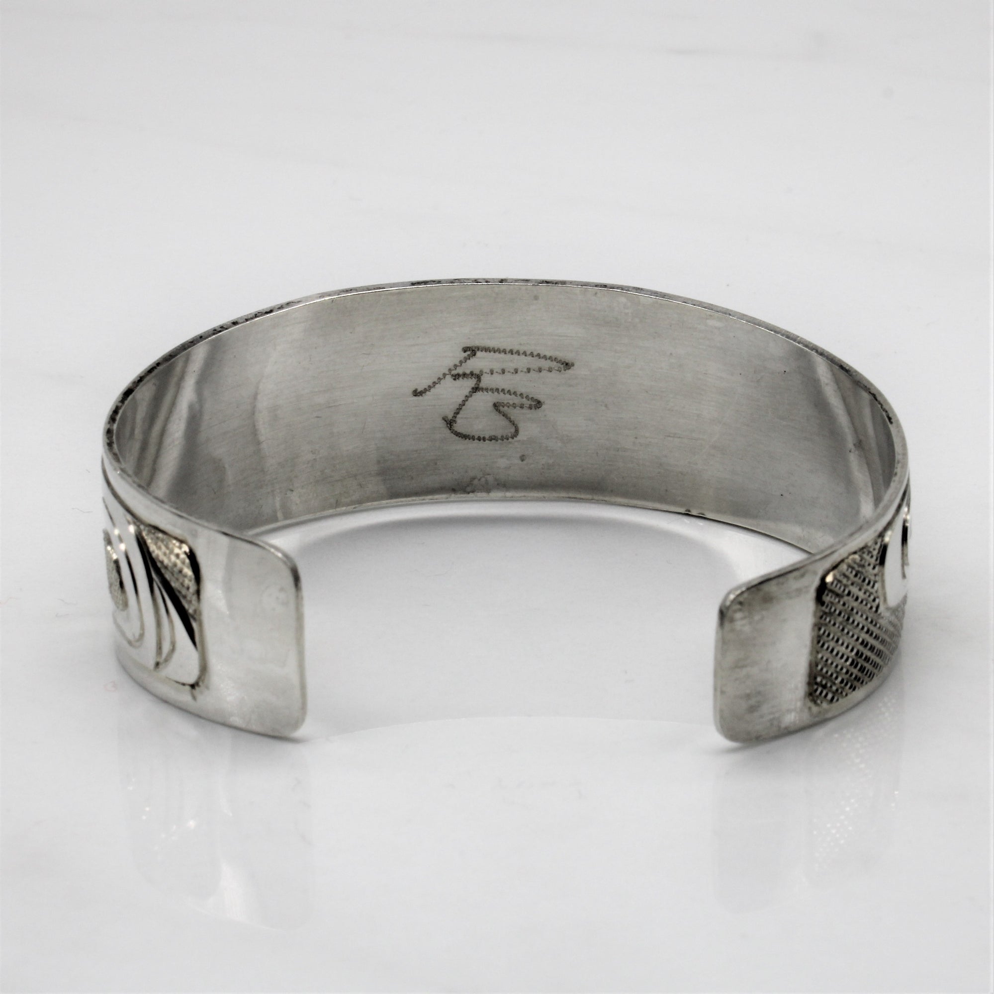 Indigenous Art Sterling Silver Orca Cuff | 6