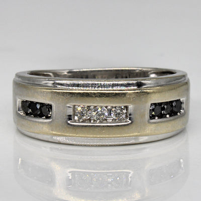 Black & White Diamond Channel Set Ring | 0.27ctw | SZ 10.25 |