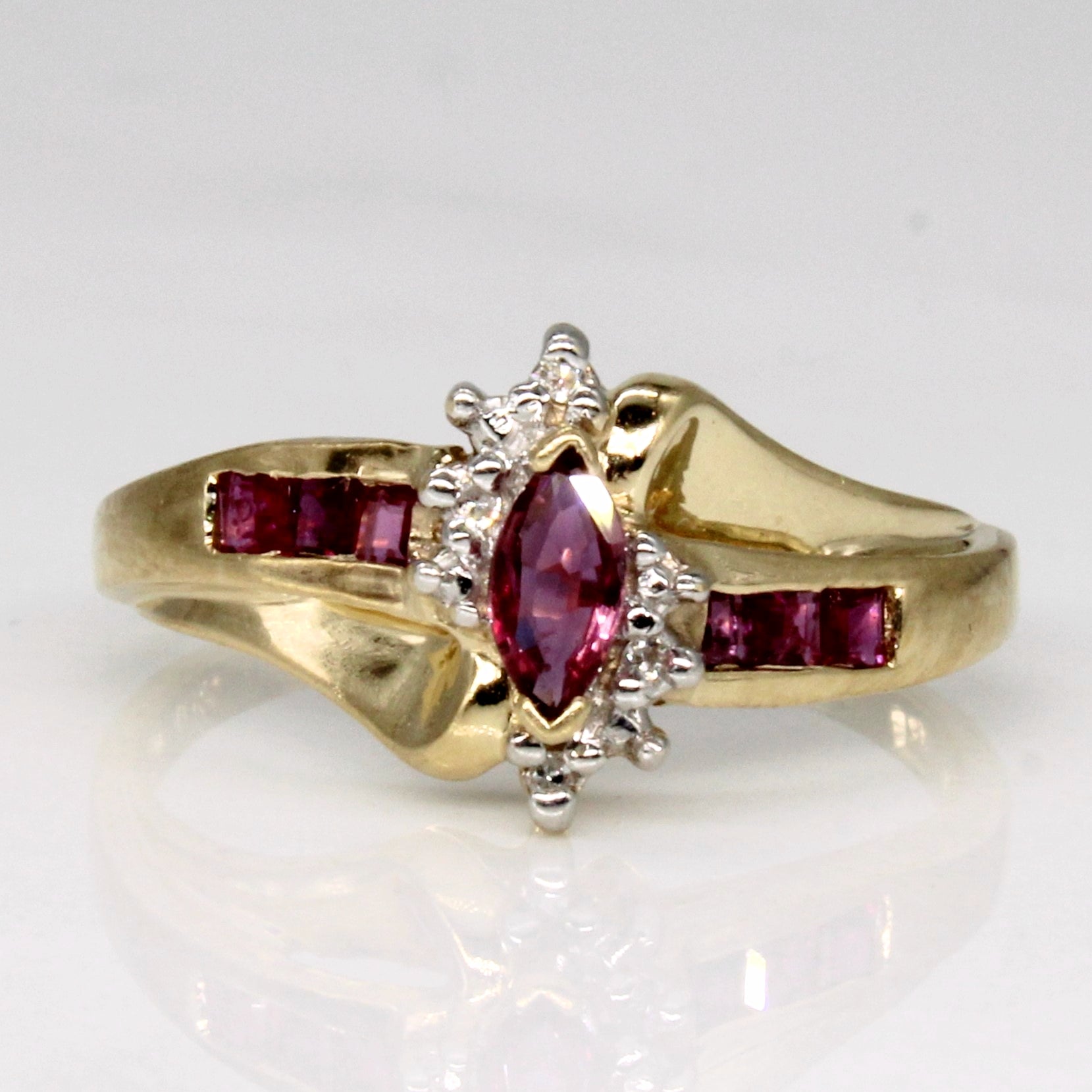 Ruby & Diamond Cocktail Ring | 0.26ctw, 0.02ctw | SZ 6 |