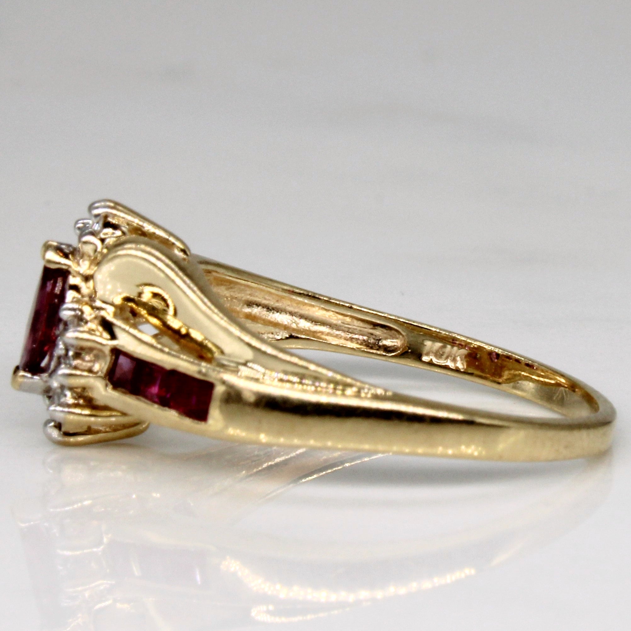 Ruby & Diamond Cocktail Ring | 0.26ctw, 0.02ctw | SZ 6 |