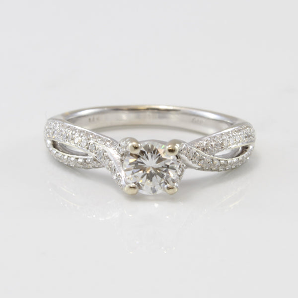 Diamond Crossover Engagement Ring | 0.88 ctw | SZ 5.5 |