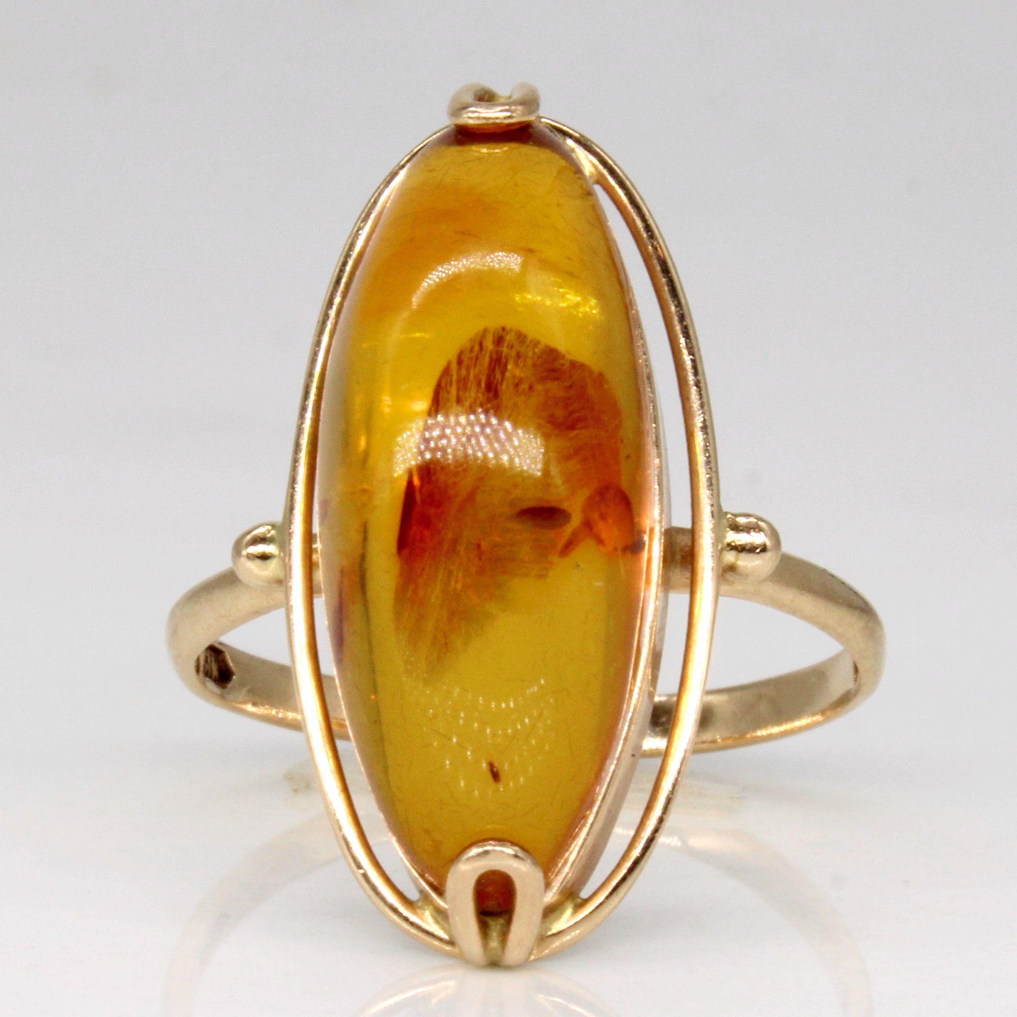 1977 Riga Amber Cocktail Ring | 4.60ct | SZ 7 |