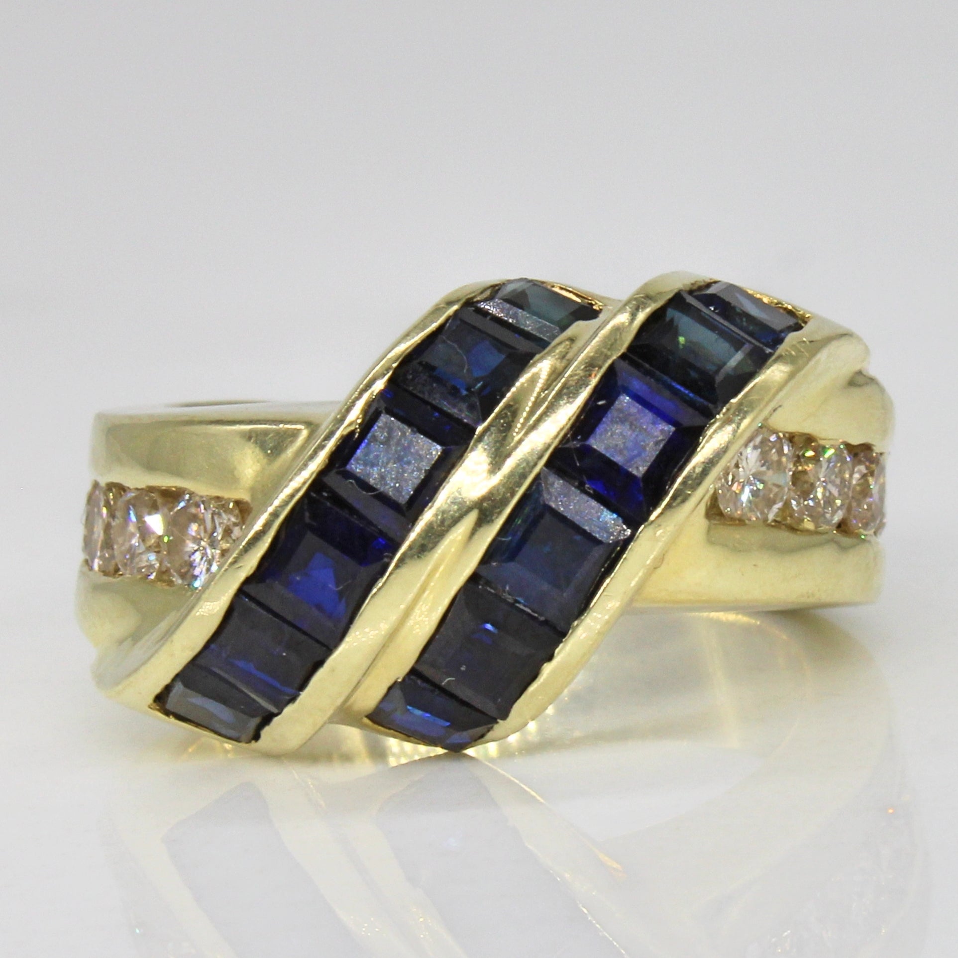 Double Sapphire & Diamond Cascade Ring | 2.30ctw, 0.60ctw | SZ 6.5 |