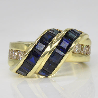 Double Sapphire & Diamond Cascade Ring | 2.30ctw, 0.60ctw | SZ 6.5 |