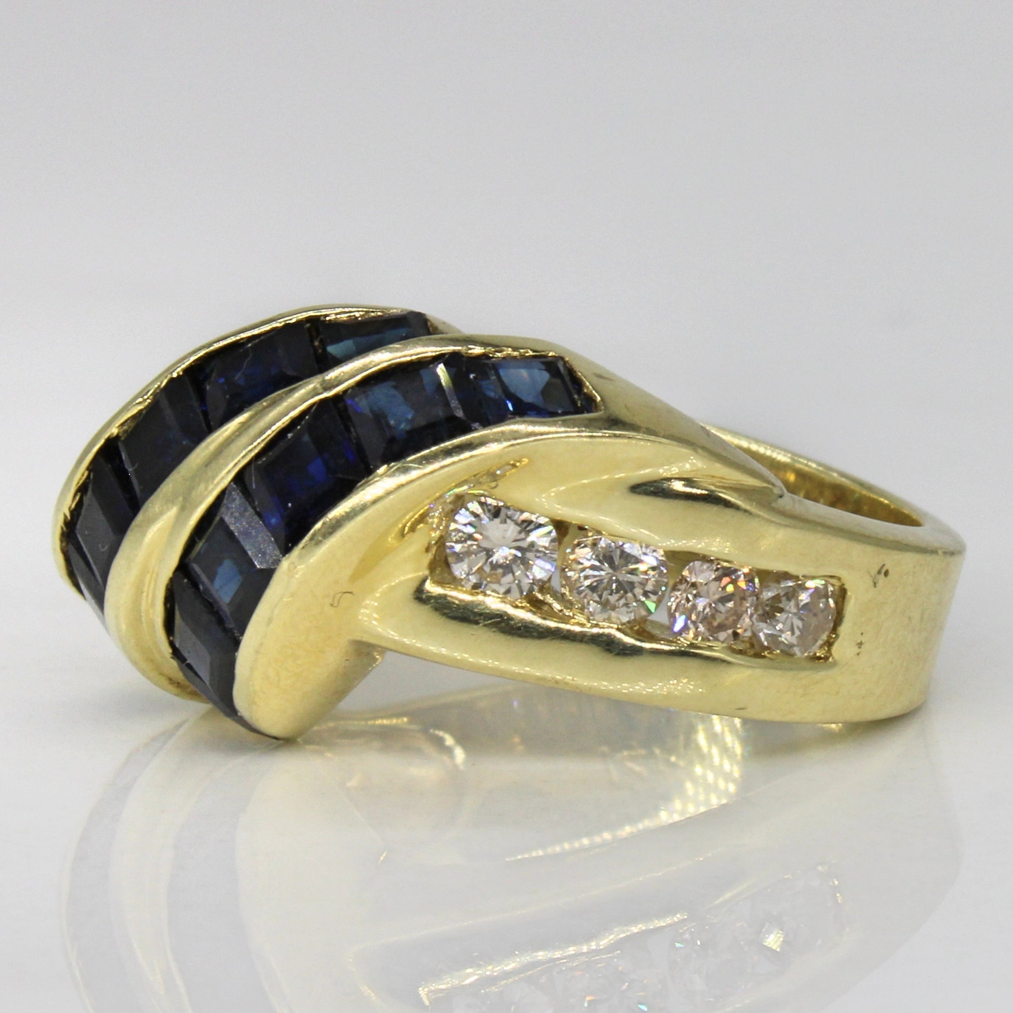 Double Sapphire & Diamond Cascade Ring | 2.30ctw, 0.60ctw | SZ 6.5 |