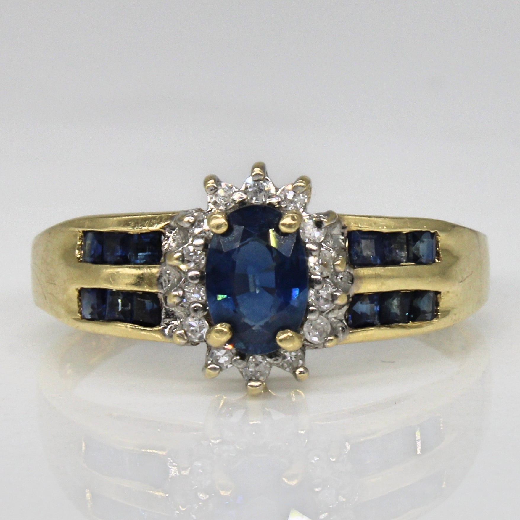 Sapphire & Diamond Cocktail Ring | 0.50ctw, 0.07ctw | SZ 8 |