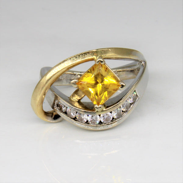 Yellow Sapphire & Diamond Bypass Ring | 1.24ct, 0.30ctw | SZ 7 |