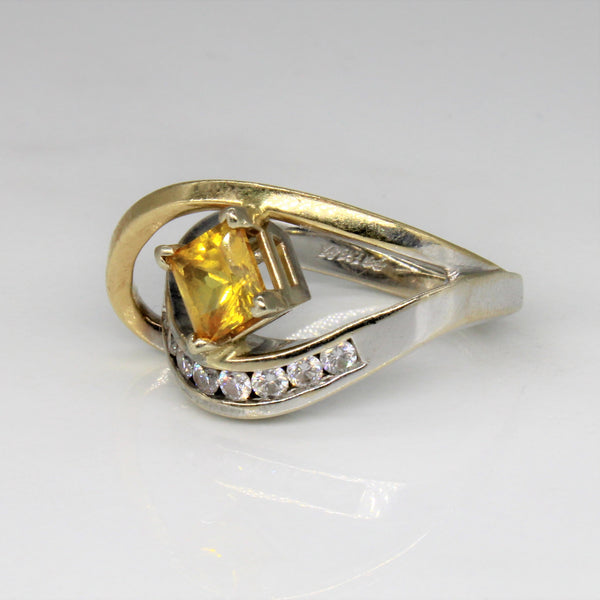 Yellow Sapphire & Diamond Bypass Ring | 1.24ct, 0.30ctw | SZ 7 |