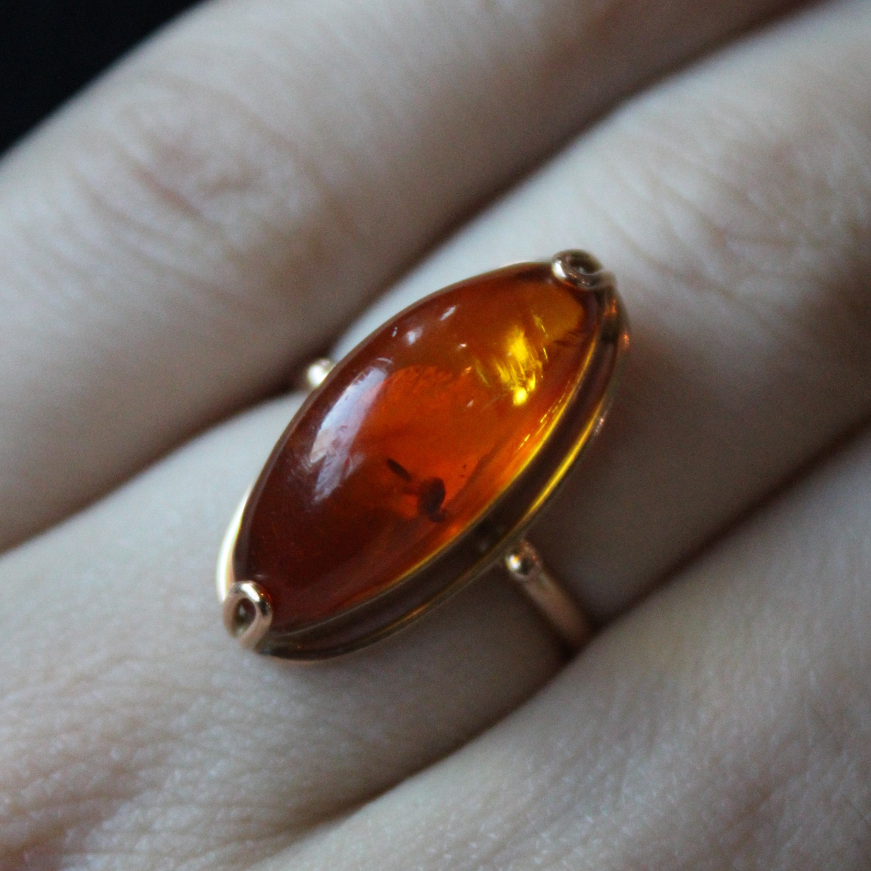 1977 Riga Amber Cocktail Ring | 4.60ct | SZ 7 |