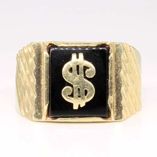 Onyx Dollar Sign Ring | 1.65ct | SZ 10 |