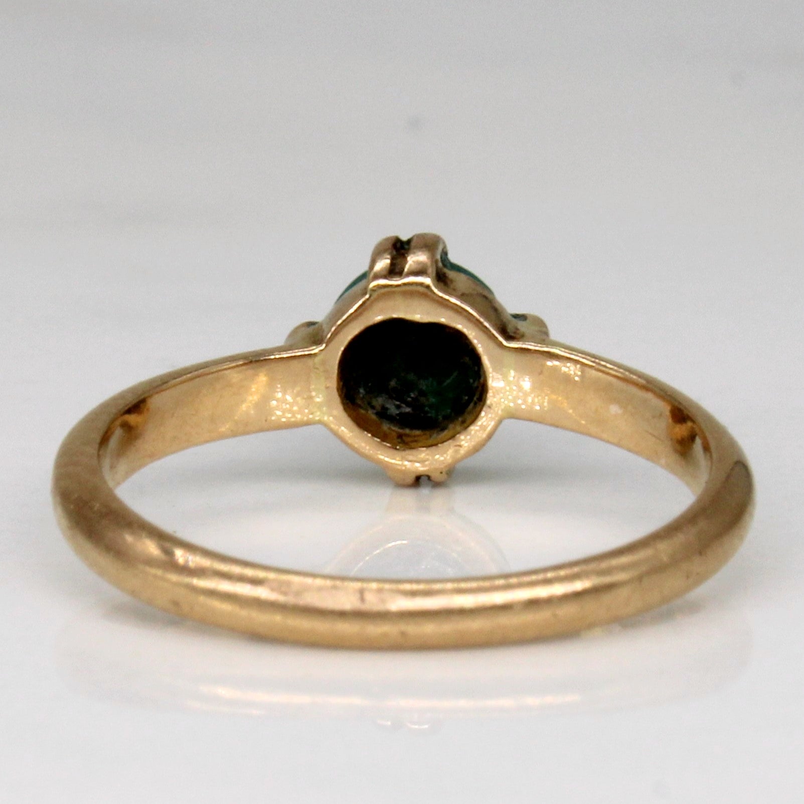 Mid Century Turquoise Cabochon Ring | 0.28ct | SZ 2.5 |