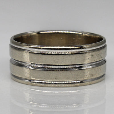 White Gold Grooved Band | SZ 7.5 |
