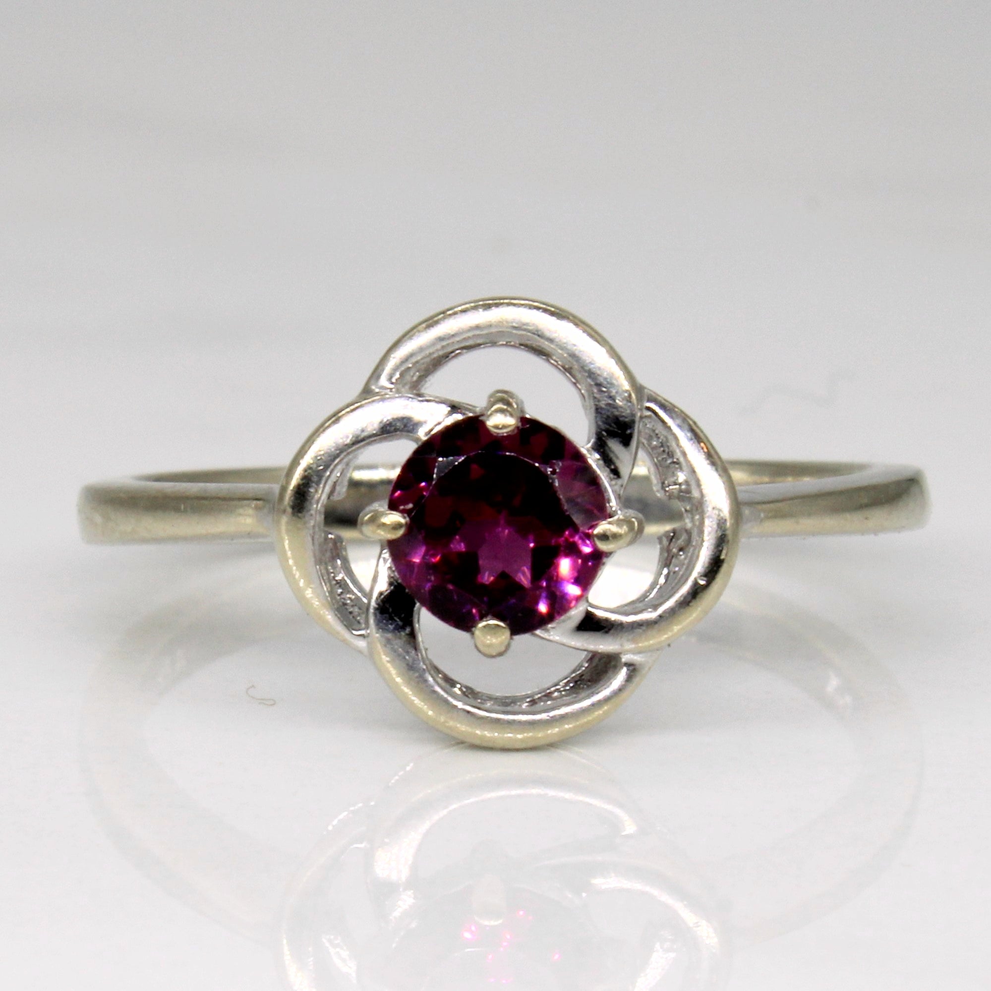 Garnet Floral Spiral Ring | 0.48ct | SZ 7 |