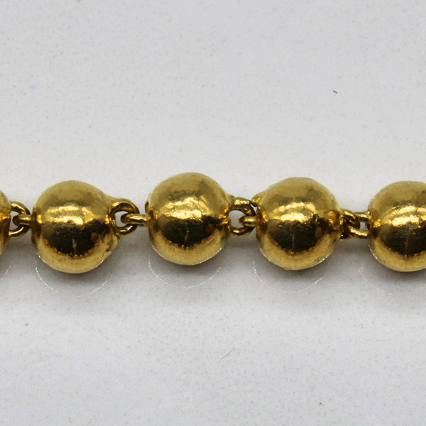 24k Yellow Gold Bead Chain | 24