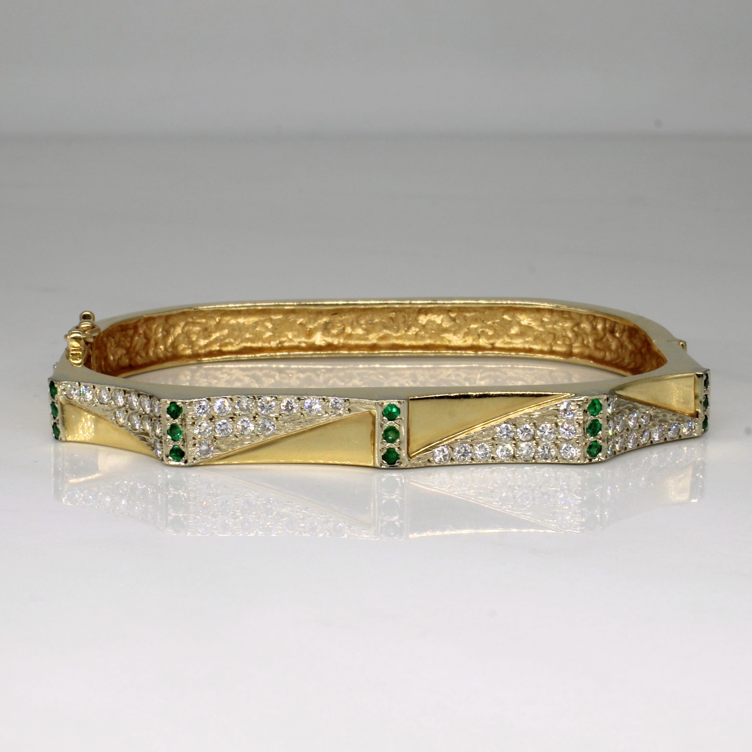 Pave Diamond & Emerald Bracelet | 0.72ctw, 0.15ctw | 7" |