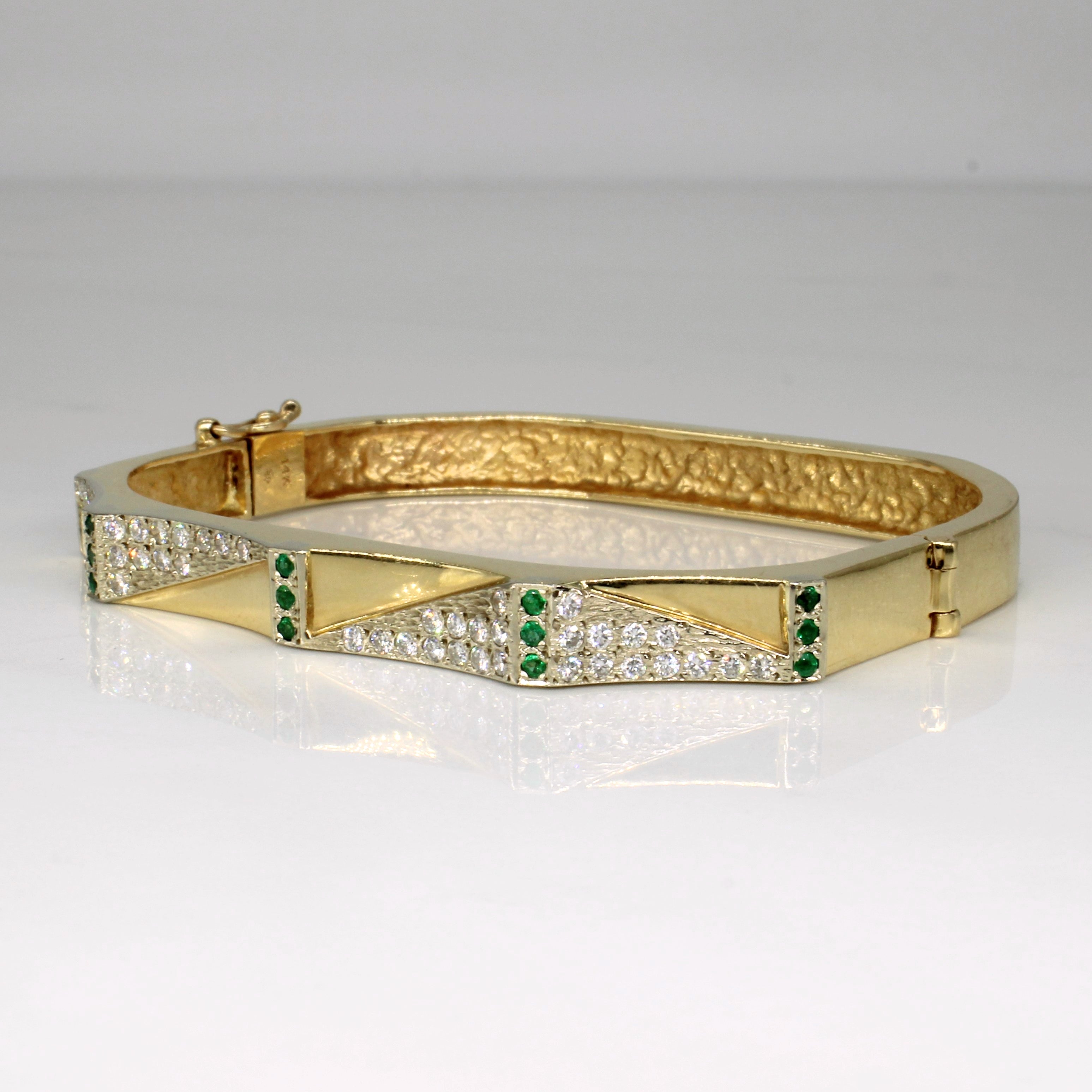 Pave Diamond & Emerald Bracelet | 0.72ctw, 0.15ctw | 7" |