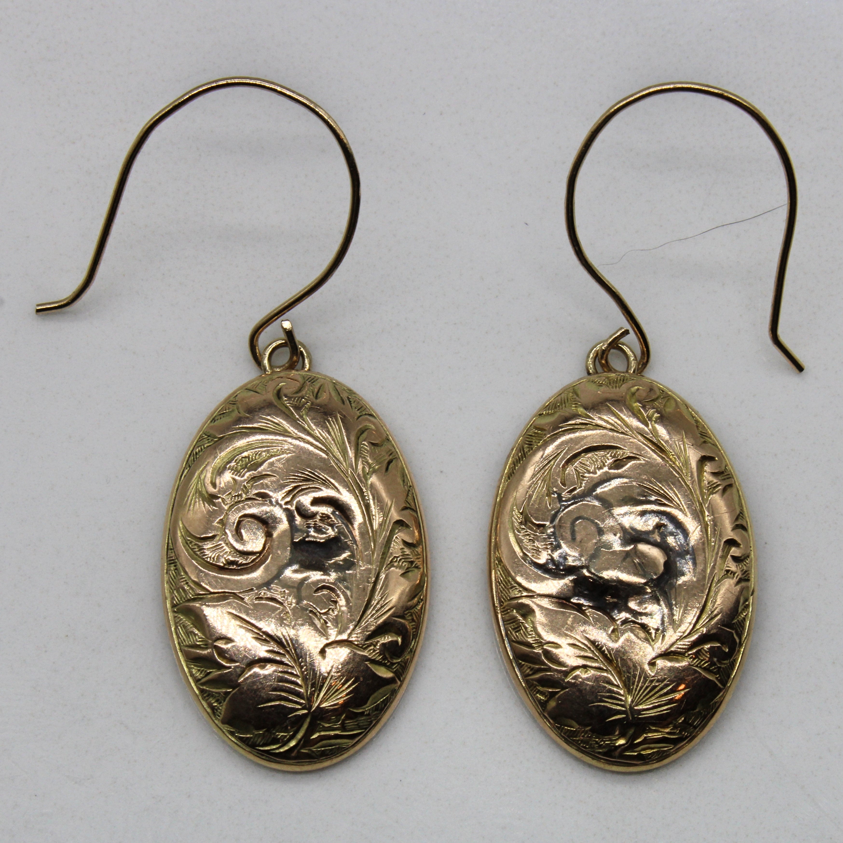 Early 1900s Yellow Gold Floral Earrings |