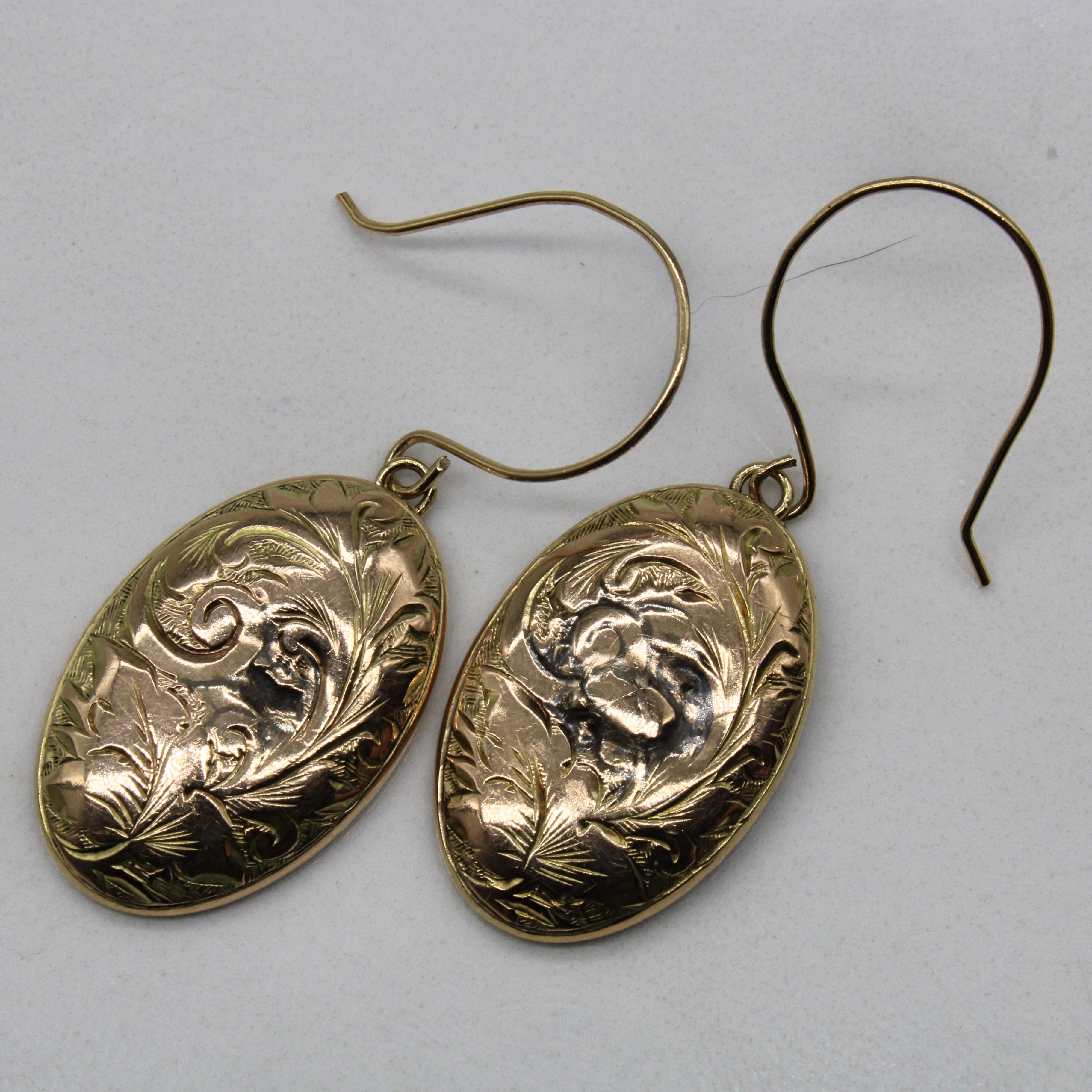 Early 1900s Yellow Gold Floral Earrings |