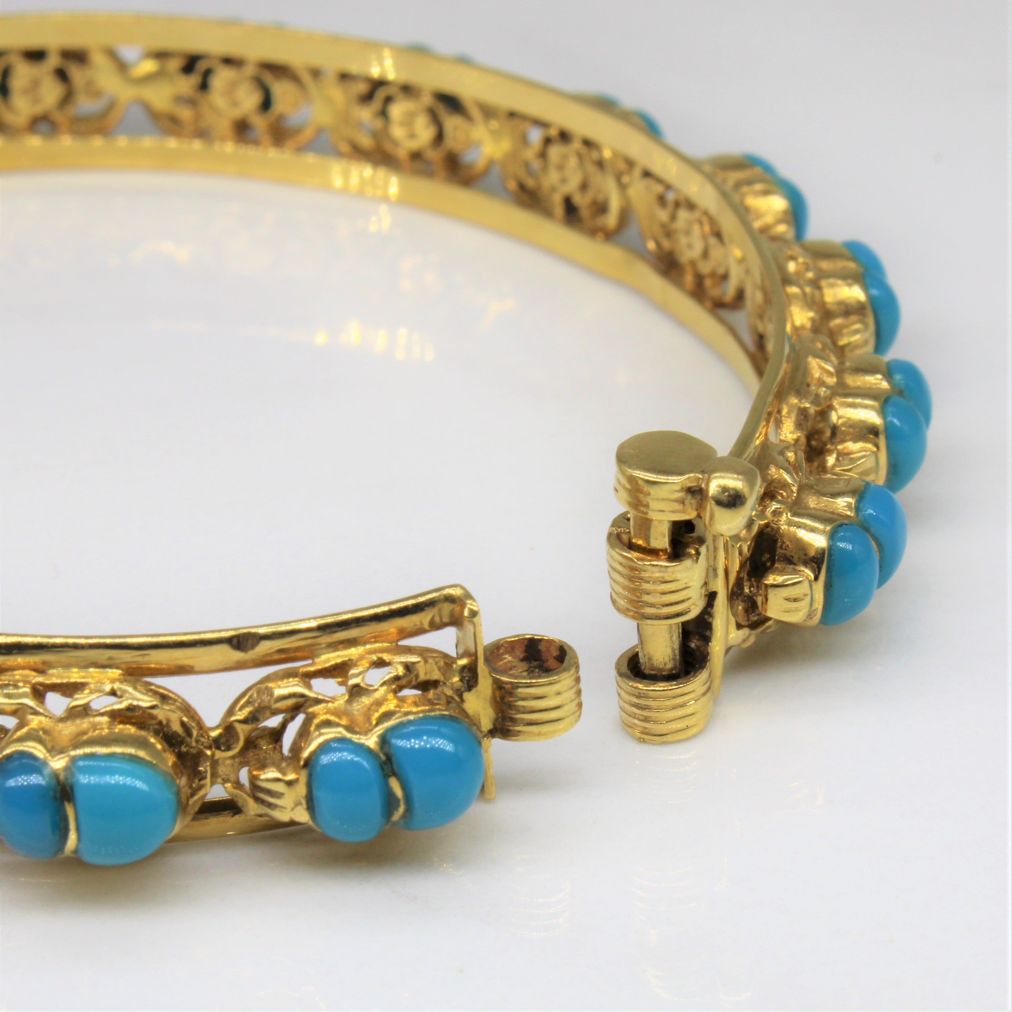 Egyptian Turquoise Scarab Beetle Bracelet | 9.00ctw | 6" |