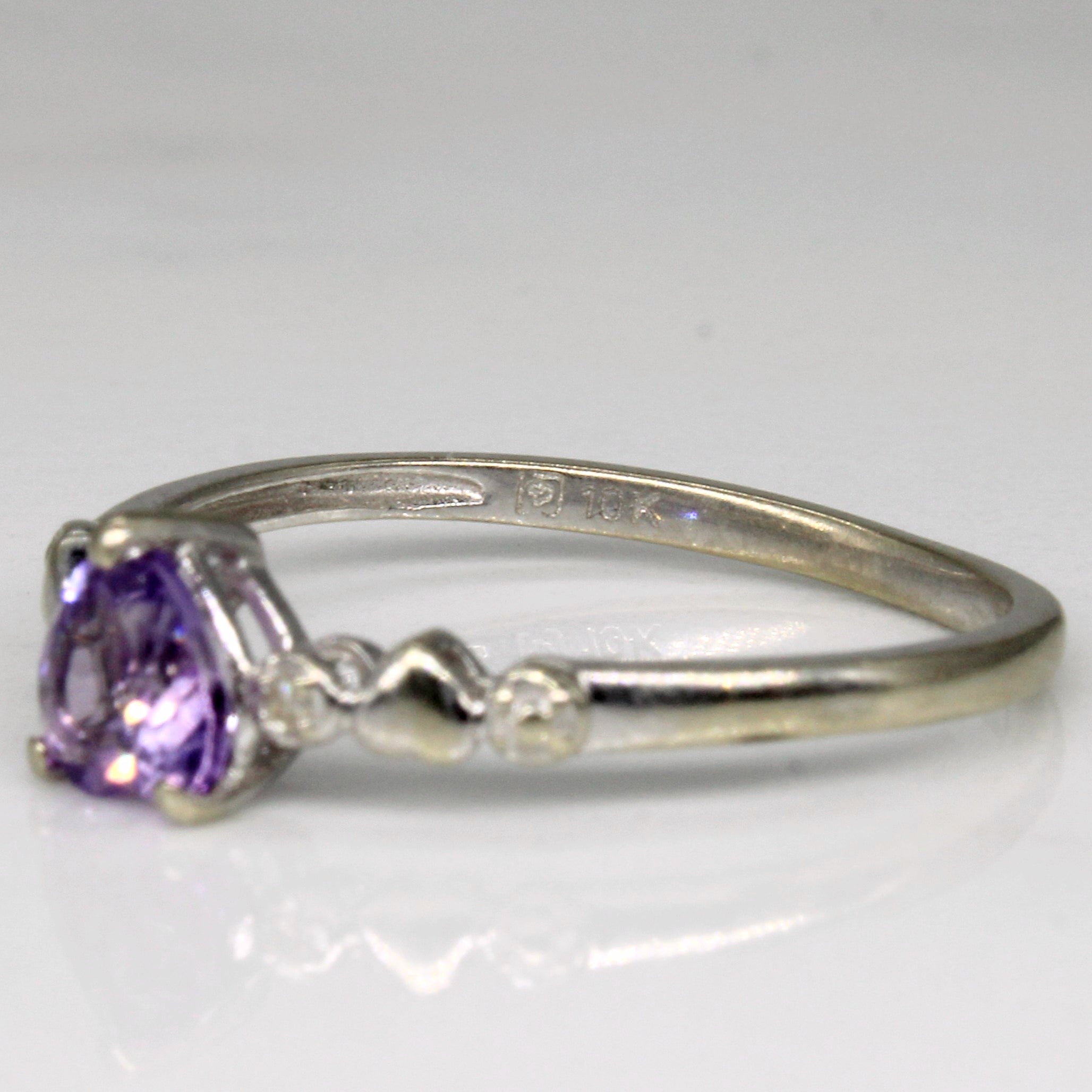 Amethyst & Diamond Heart Ring | 0.27ct, 0.01ctw | SZ 6.5 |