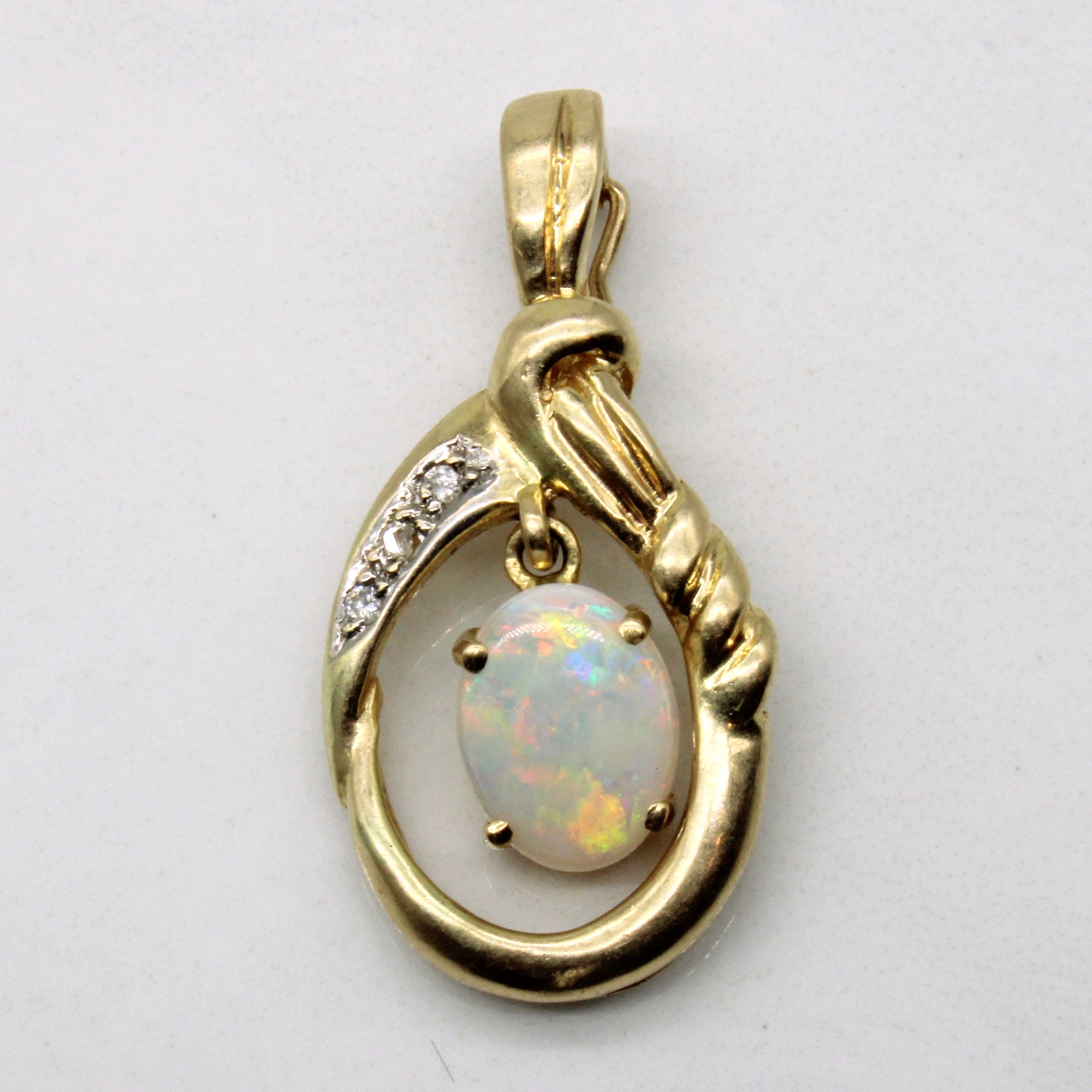Hanging Opal & Diamond Pendant | 1.56ct, 0.02ctw |