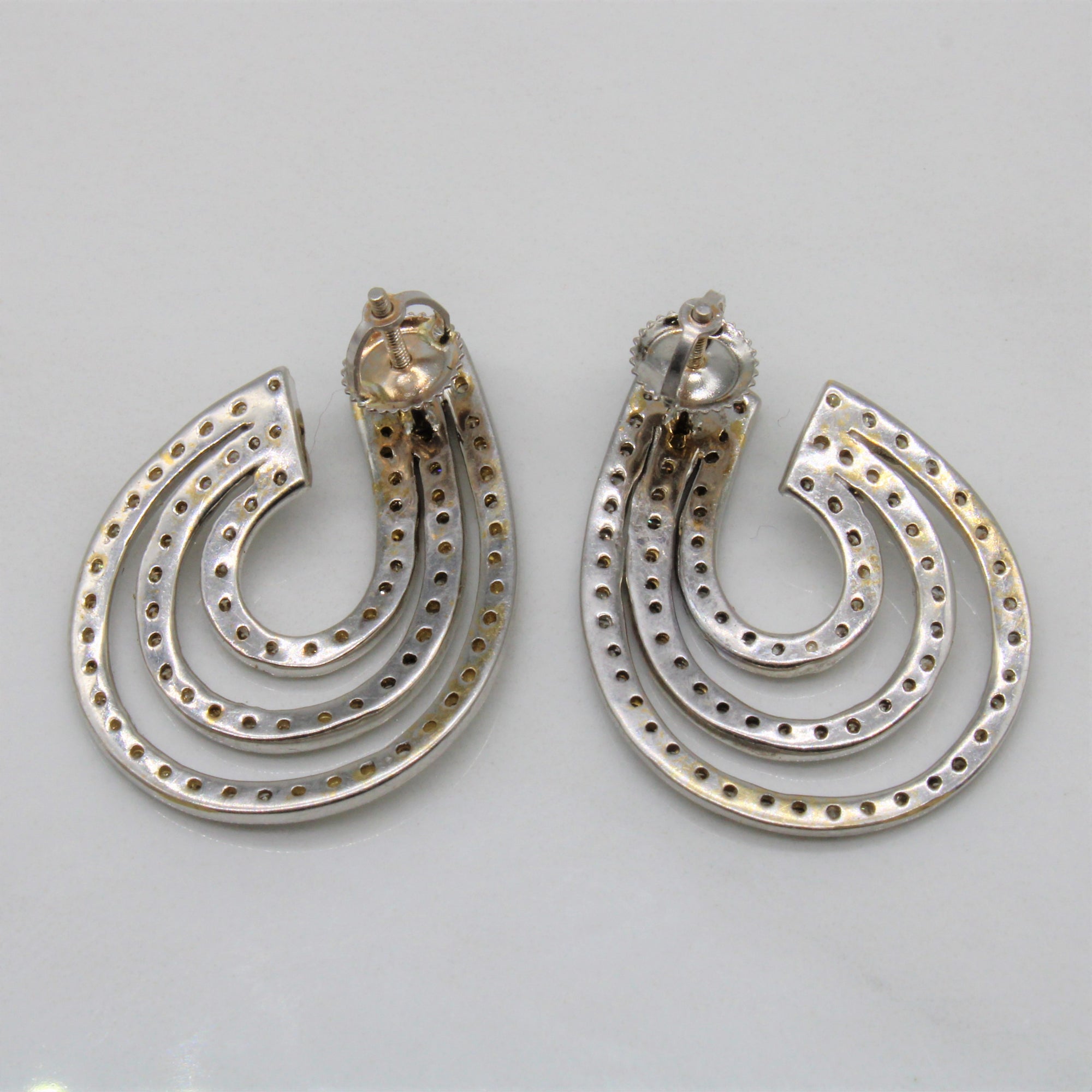 Thread Back Diamond Spiral Earrings | 1.27ctw |