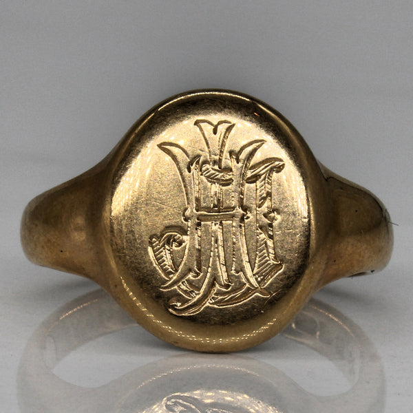 Early 1900s Initial 'H' Crest Ring | SZ 11.25 |