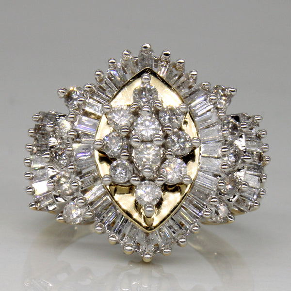 Diamond Cluster Cocktail Ring | 1.76ctw | SZ 8 |
