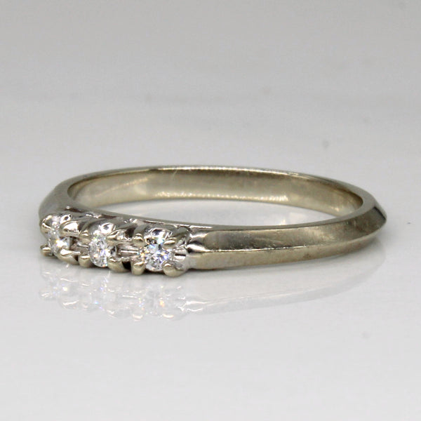 Knife Edge Three Stone Diamond Band | 0.06ctw | SZ 6 |