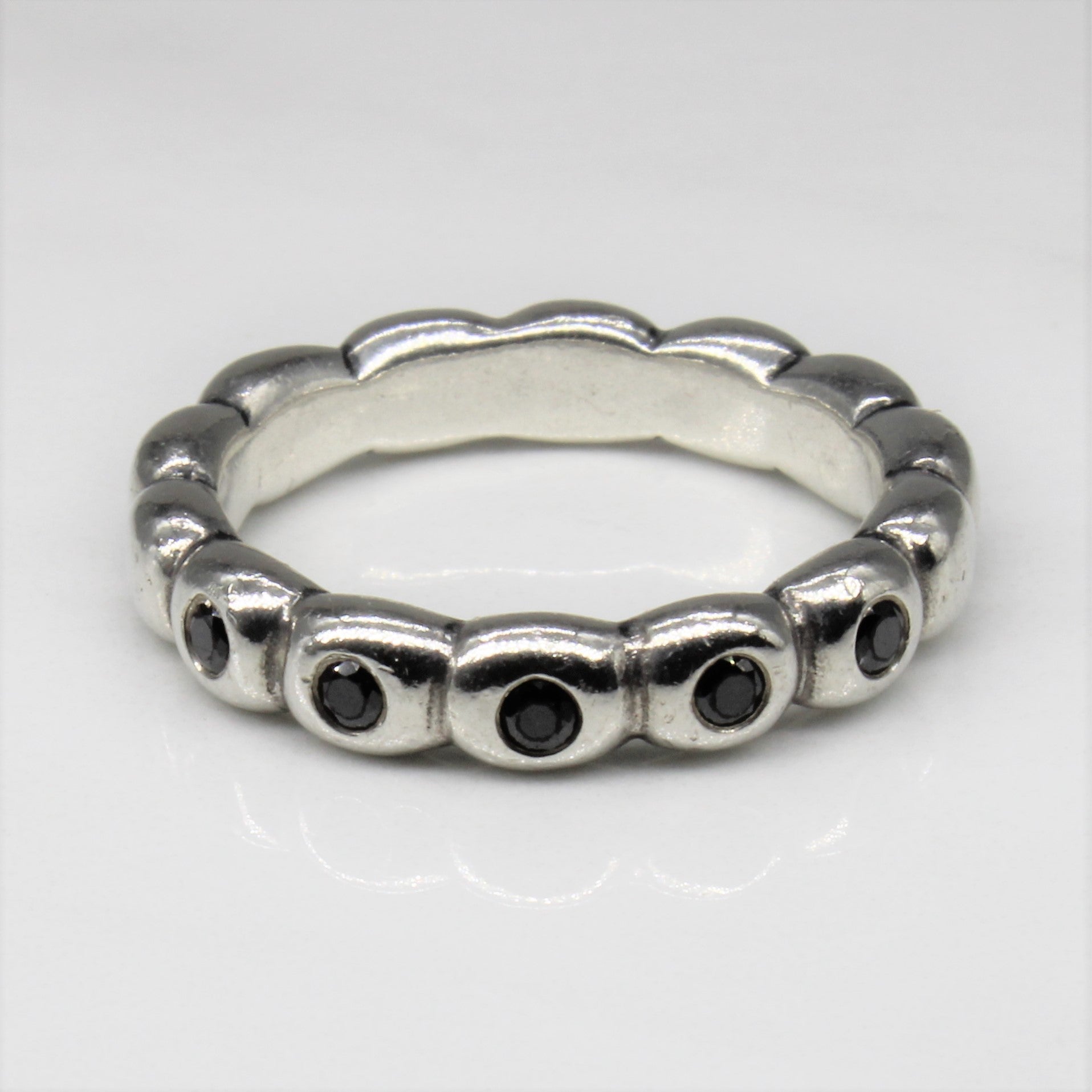 Pandora' Sterling Silver and Black Onyx Ring | SZ 6.75 |