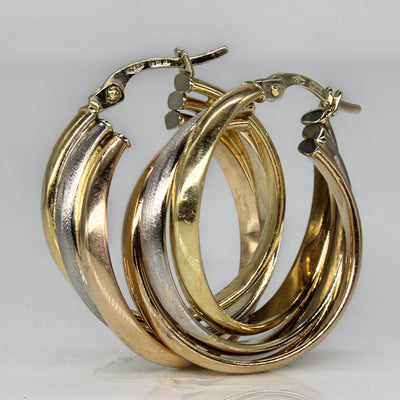 Tri Tone Spiral Hoops |