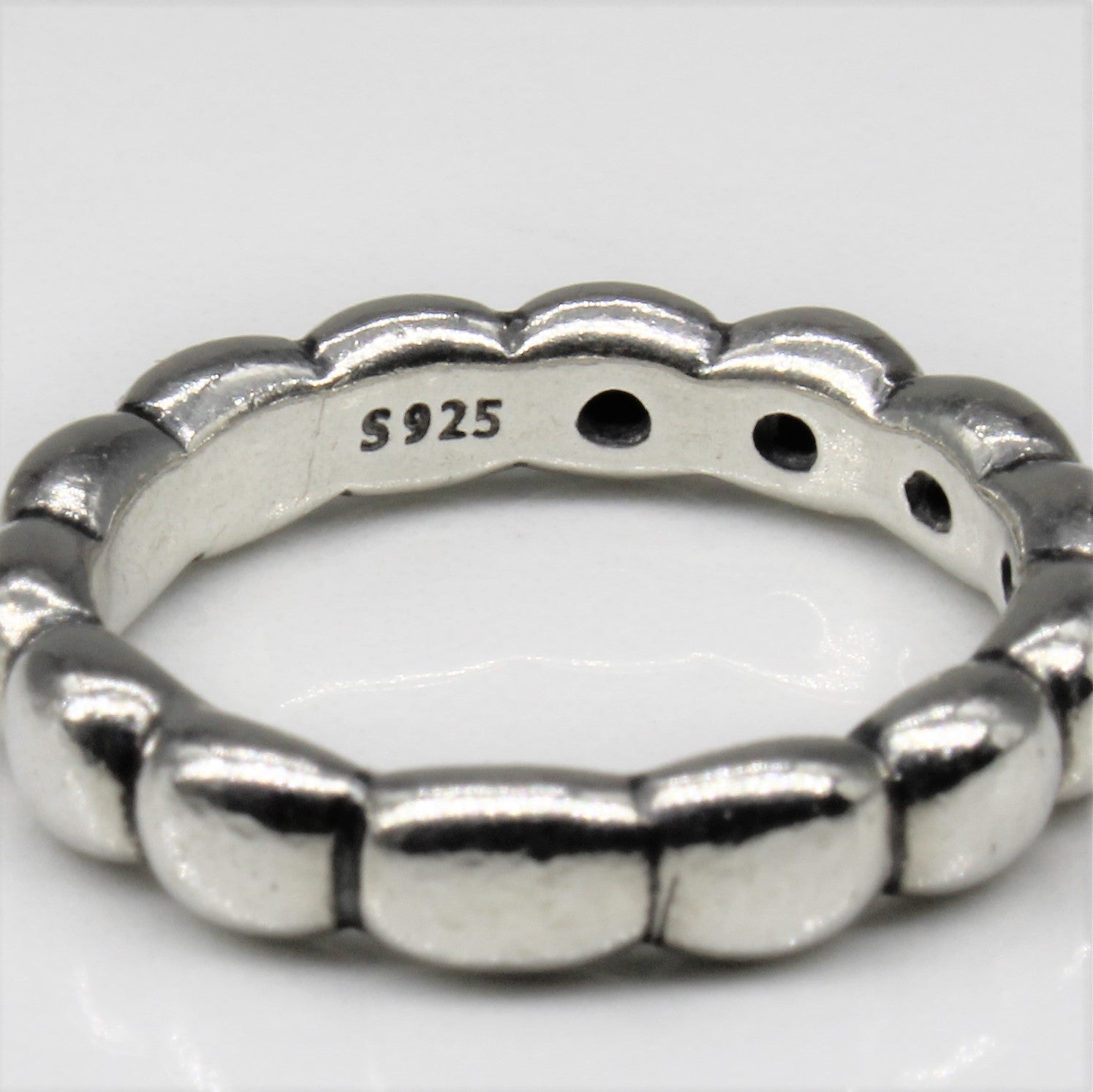 Pandora' Sterling Silver and Black Onyx Ring | SZ 6.75 |