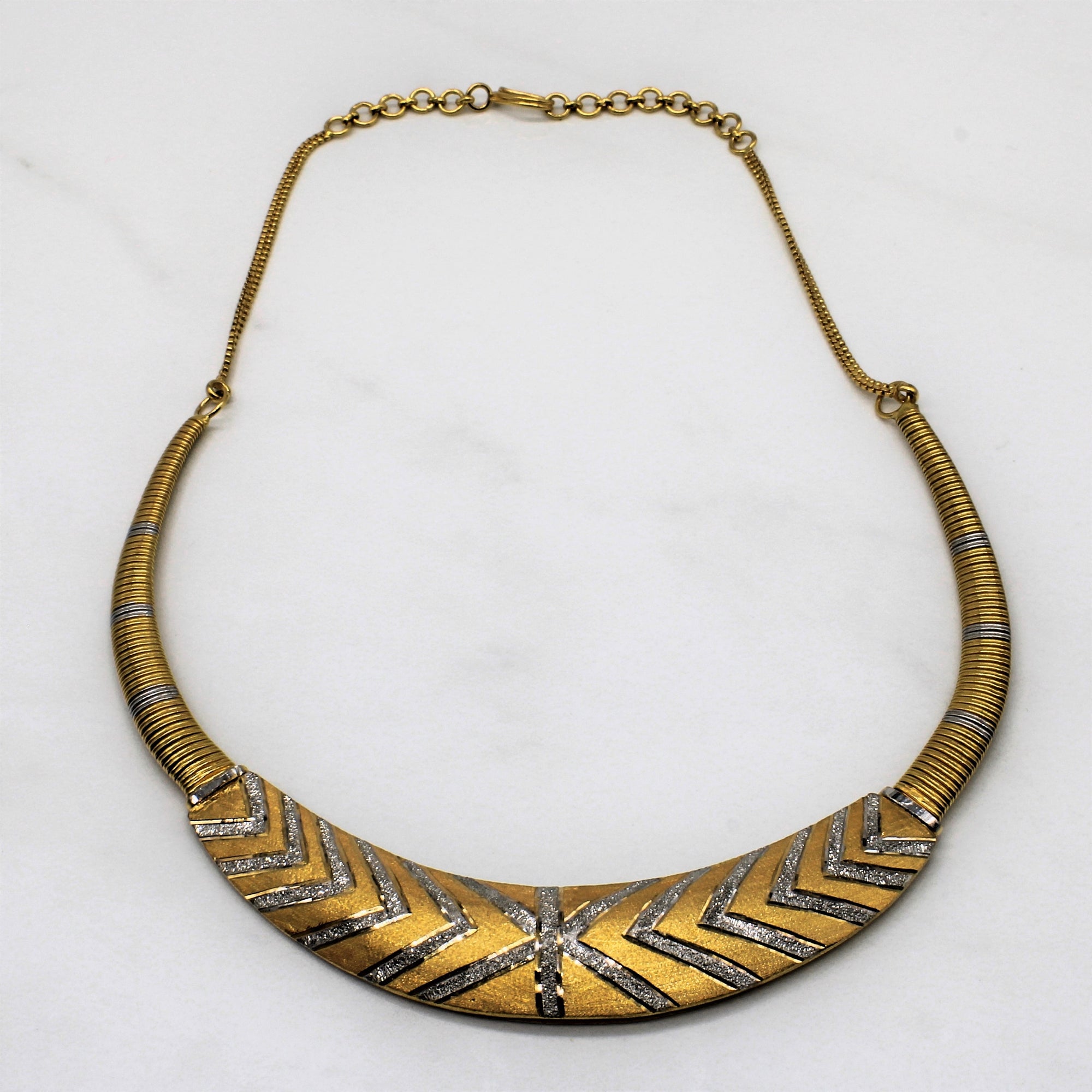 Two Tone Collar Plate Necklace | 16