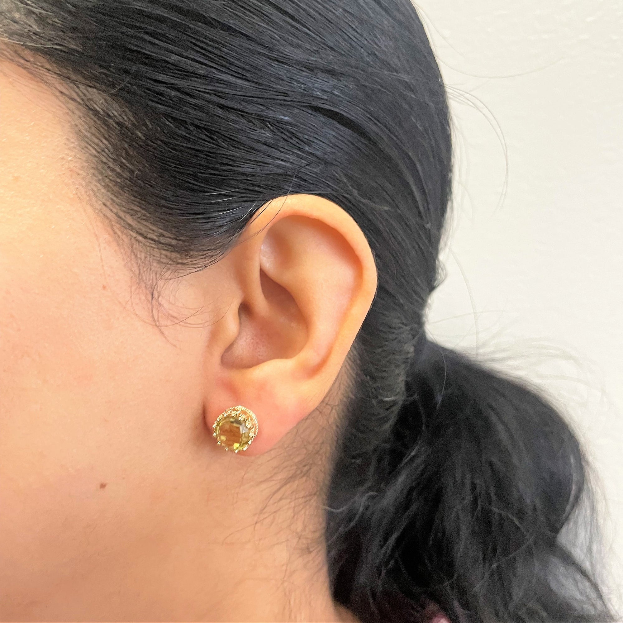 Lime Quartz Stud Earrings | 2.50ctw |