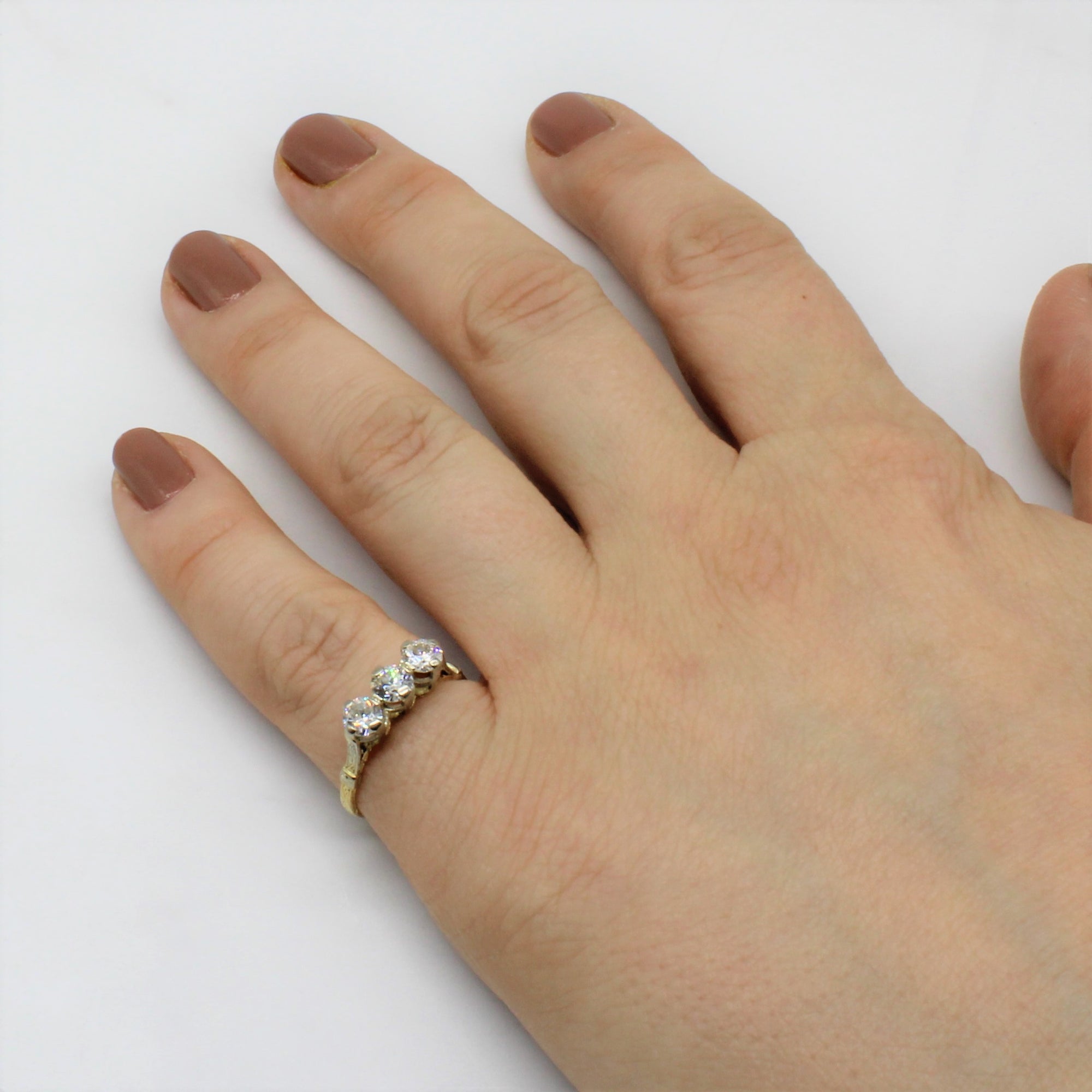 Edwardian Three Stone Diamond Ring | 0.73ctw | SZ 5.75 |